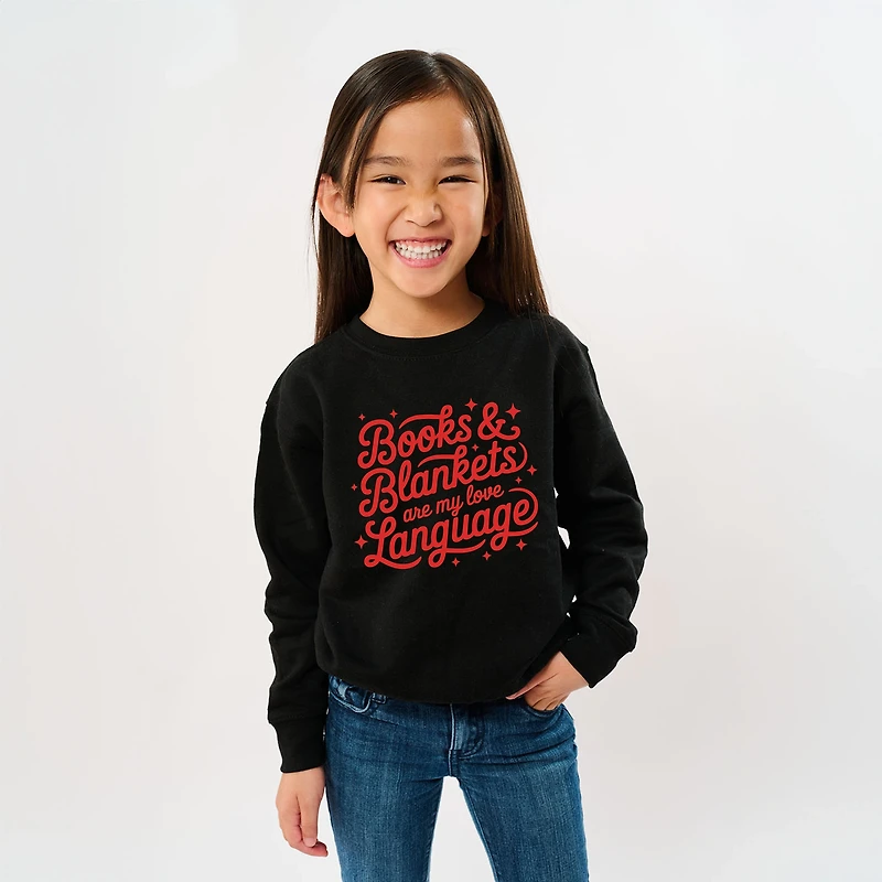 The Juniper Shop - Books & Blankets Are My Love Language Youth Graphic Sweatshirt