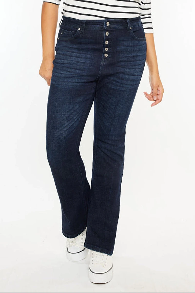 Kancan Women's Plus High Rise Bootcut Jeans Teresa