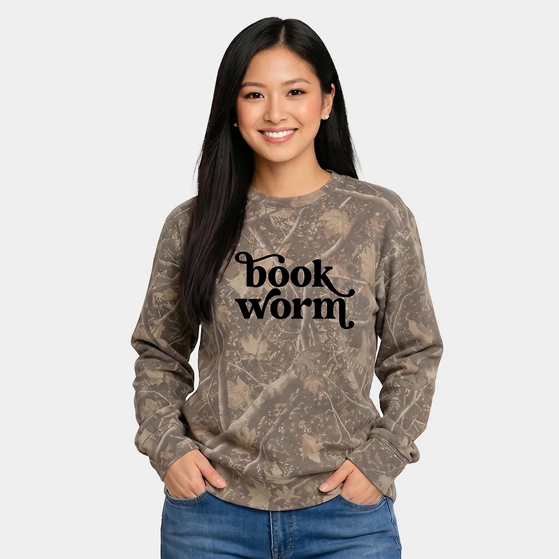 Simply Sage Market - Women's Camo Sweatshirt Book Worm