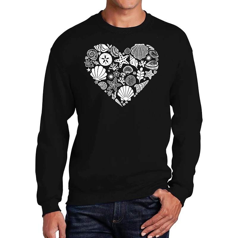 LA Pop Art Sea Shells - Men's Word Crew Sweatshirt