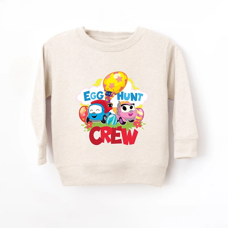 the Juniper Shop - Toddler Graphic Sweatshirt Leo Truck Egg Hunt Crew