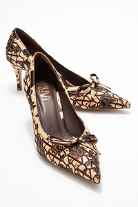 Prologue Shoes Womens Camden Bow Pointed Toe Pump