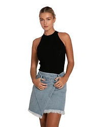 Belle & Bloom Womens Dance With Me Denim Mini Skirt