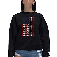 LA Pop Art Soccer Flag - Women's Word Crewneck Sweatshirt