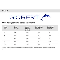 Gioberti Men's Stand Collar Motorcycle Leather Bomber Jacket