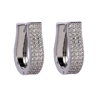 AGP PARIS Womens Radiant Rectangle Hoop Earrings