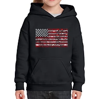 LA Pop Art Girls Word Hoodie - Fireworks American Flag