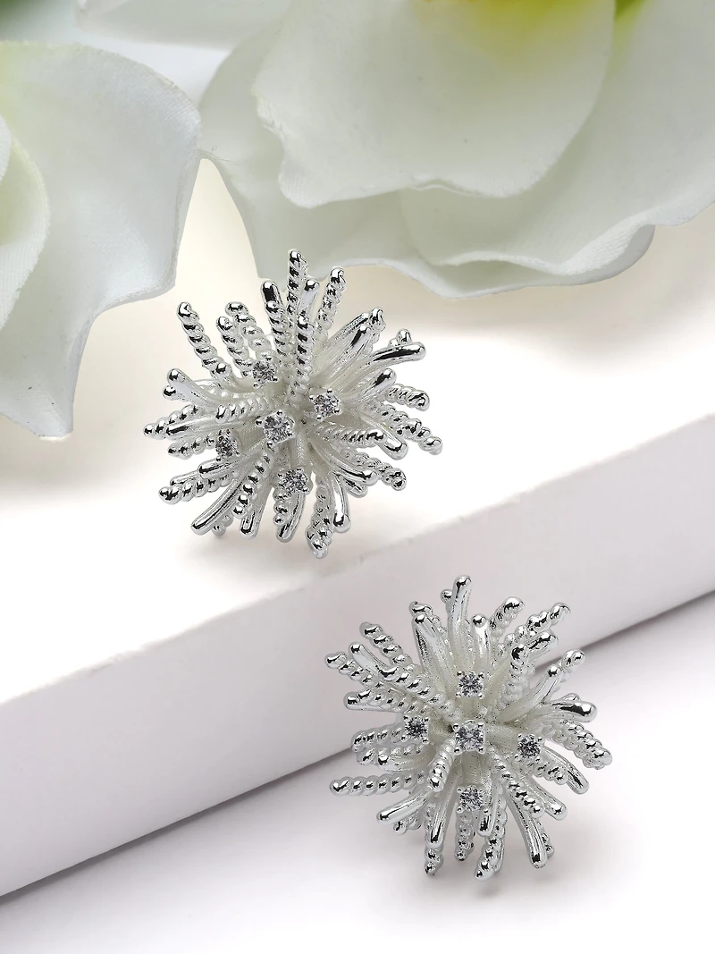 AGP PARIS Womens Starburst Pavé Stud Earrings