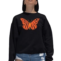 LA Pop Art Butterfly - Women's Word Crewneck Sweatshirt