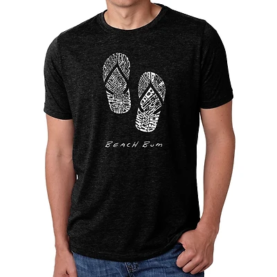 LOS ANGELES POP Art Men's Cotton-Poly Word T-Shirt - BEACH BUM