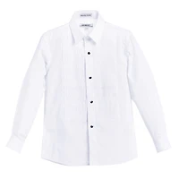 Gioberti Boy's White Tuxedo Dress Shirt, with Bow Tie and Metal Studs