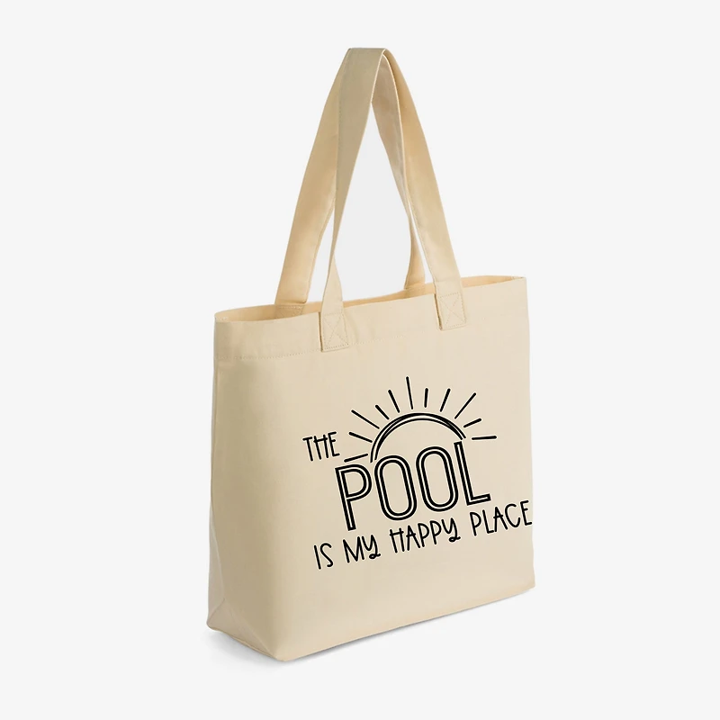 Simply Sage Market - Zippered Canvas Tote The Pool Is My Happy Place