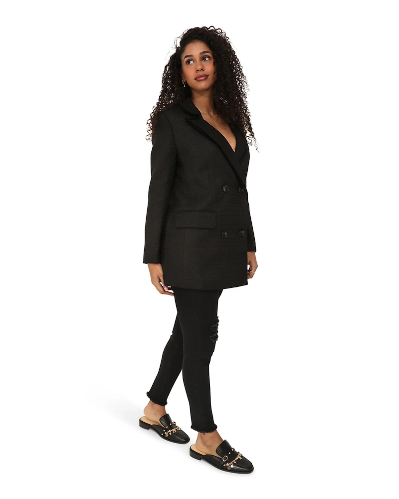 Belle & Bloom Womens Because Of You Trimmed Blazer