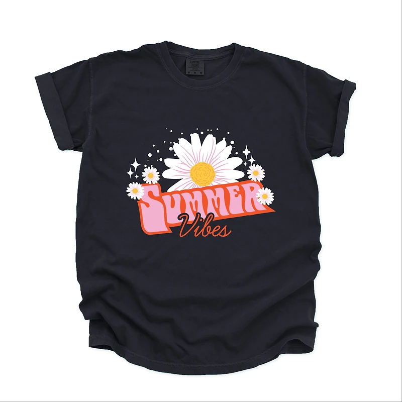 Simply Sage Market - Summer Vibes Daisy Women's Garment Dyed Graphic T-Shirt
