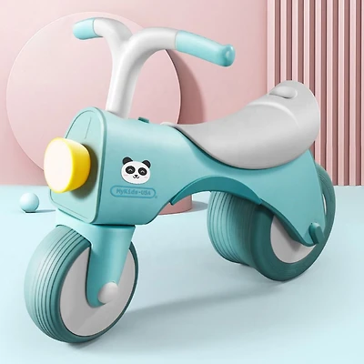 MyKids-USA® 5-in-1 Musical Balance Bike with Wide Wheels – No Pedals, Anti-Rollover Safety