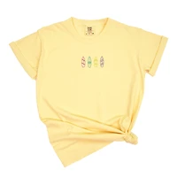 Simply Sage Market Women's Garment-Dyed Embroidered Surf Boards Graphic T-Shirt