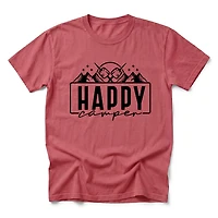 Simply Sage Market - Happy Camper Mountains and Smores Men's Garment Dyed Graphic T-Shirt