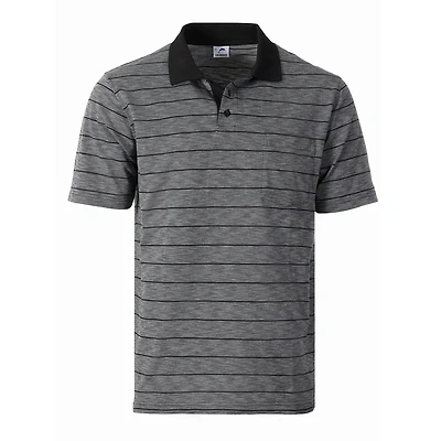 Gioberti Men's Regular Fit Yarn Dye Striped Short Sleeve Polo Shirt With Pocket