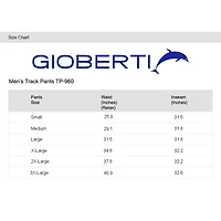 Gioberti Men's Athletic Track Pants With Zip Bottom