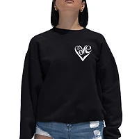 LA Pop Art Script Heart - Women's Word Crewneck Sweatshirt