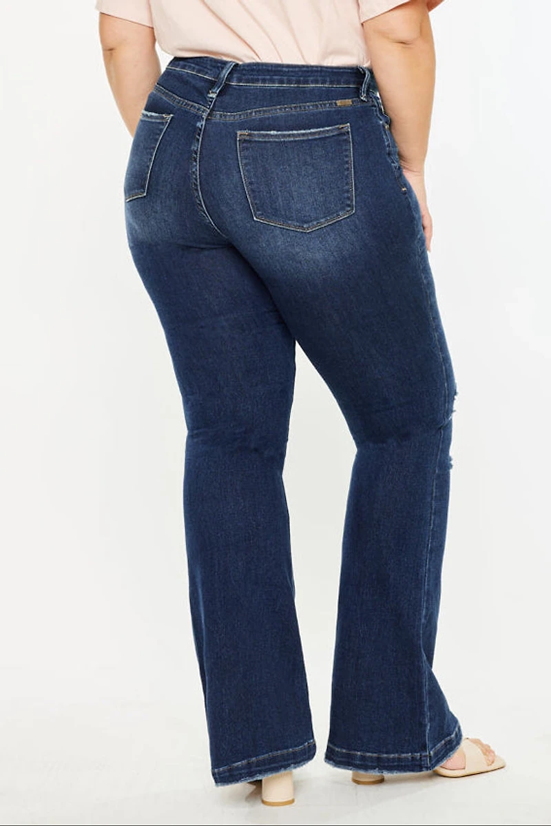 KanCan Women's Plus Harley Mid Rise Flare Jeans