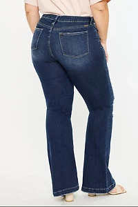 KanCan Women's Plus Harley Mid Rise Flare Jeans