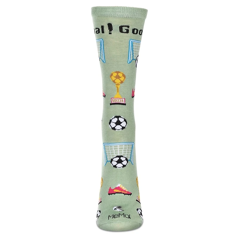 MeMoi Women's Soccer Bamboo Crew Socks