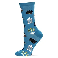 MeMoi Women's Law N Order Bamboo Crew Socks