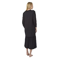 MeMoi Women's Modal Blend Floral Trim Ruffled Lounge and Night Gown
