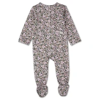 MeMoi Baby and Toddler Girls "Kaleidoscope Bouquet" Cotton Rich Footie