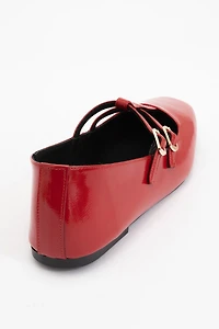 Forever & Always Womens Starling Leather Mary Jane Flats