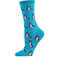 MeMoi Huskies Bamboo Blend Crew Socks