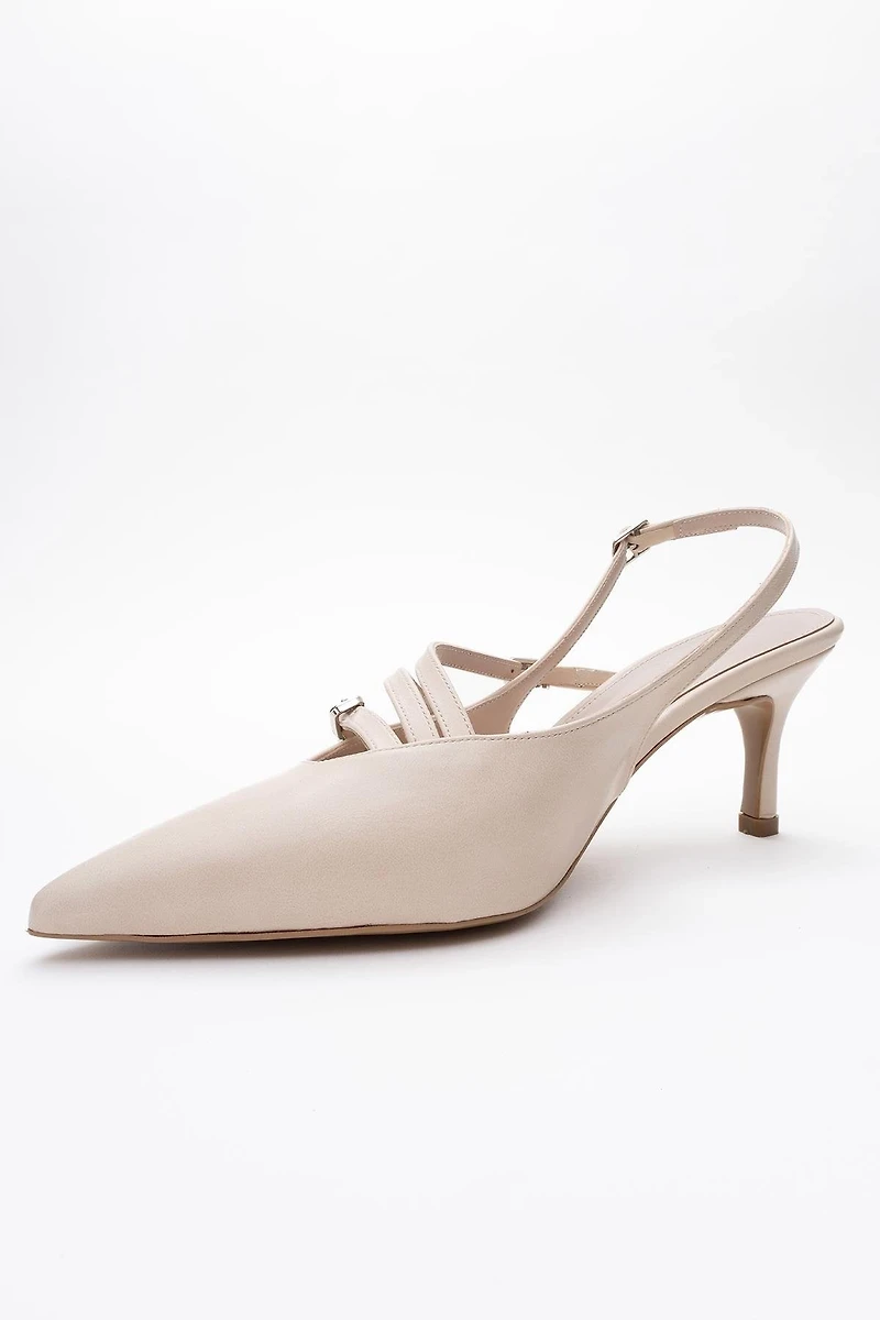 Prologue Shoes Womens Magra Pointed-Toe Slingback Stiletto