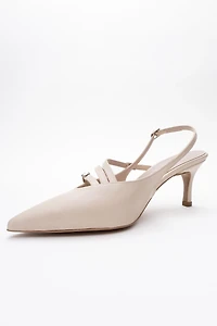 Prologue Shoes Womens Magra Pointed-Toe Slingback Stiletto