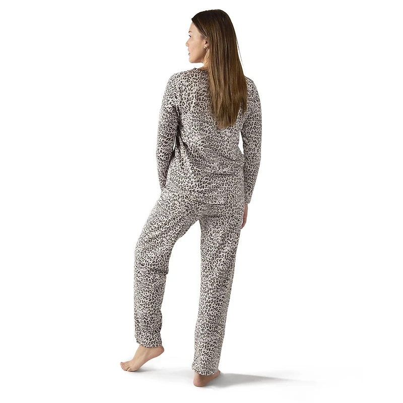 MeMoi Women's Leopard Print Cotton Blend Pajama Set
