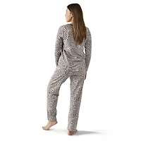 MeMoi Women's Leopard Print Cotton Blend Pajama Set