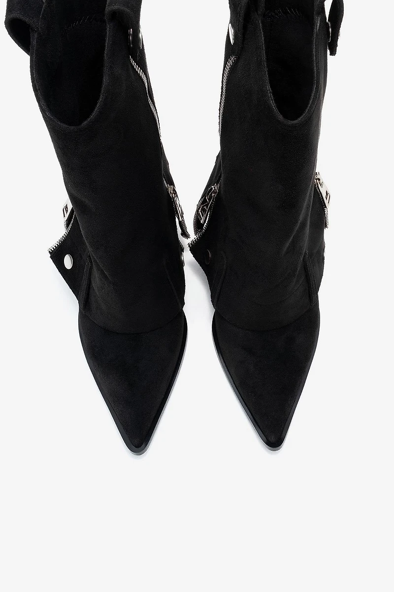Prologue Shoes Womens Lola Zip Pointed Toe Heel Boot