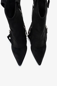 Prologue Shoes Womens Lola Zip Pointed Toe Heel Boot