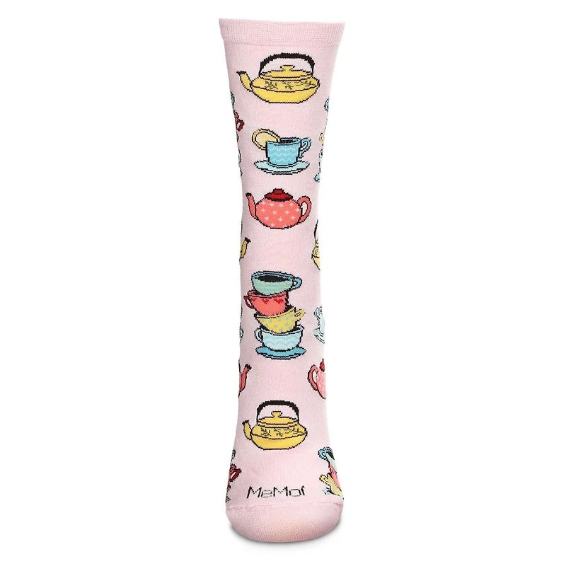 MeMoi Time for Tea Bamboo Blend Crew Socks