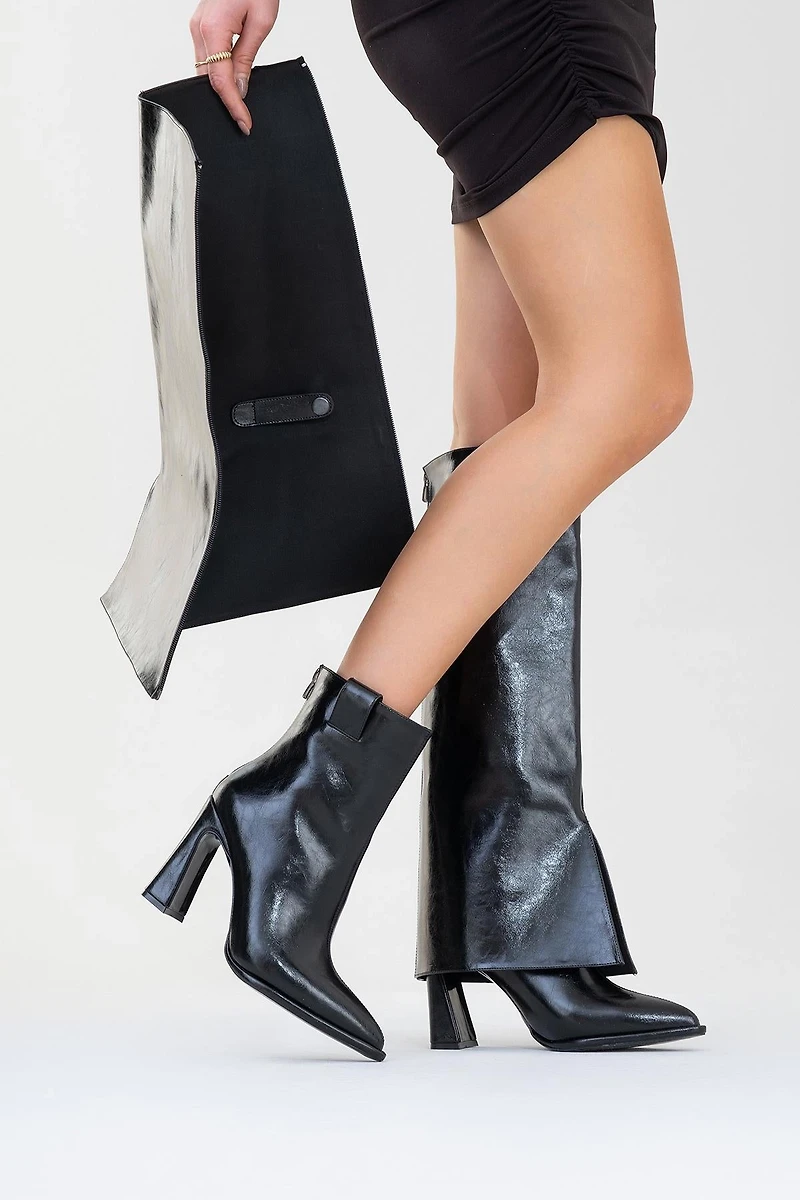 Prologue Shoes Womens Aja Block Heel Convertible Knee High Boot