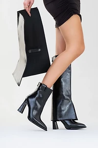 Prologue Shoes Womens Aja Block Heel Convertible Knee High Boot