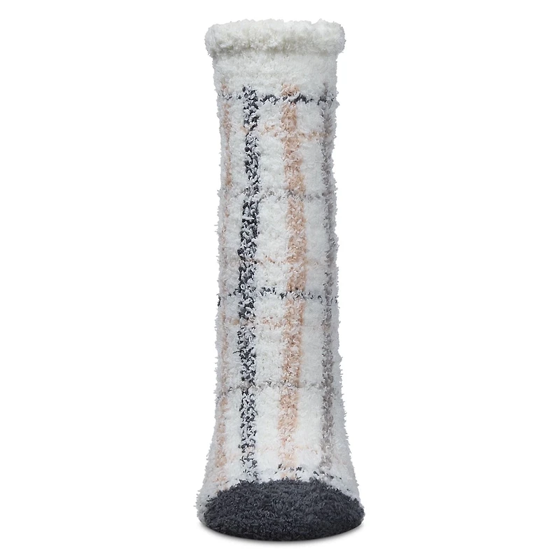 MeMoi Women's Plaid Marshmallow Cozy Crew Socks