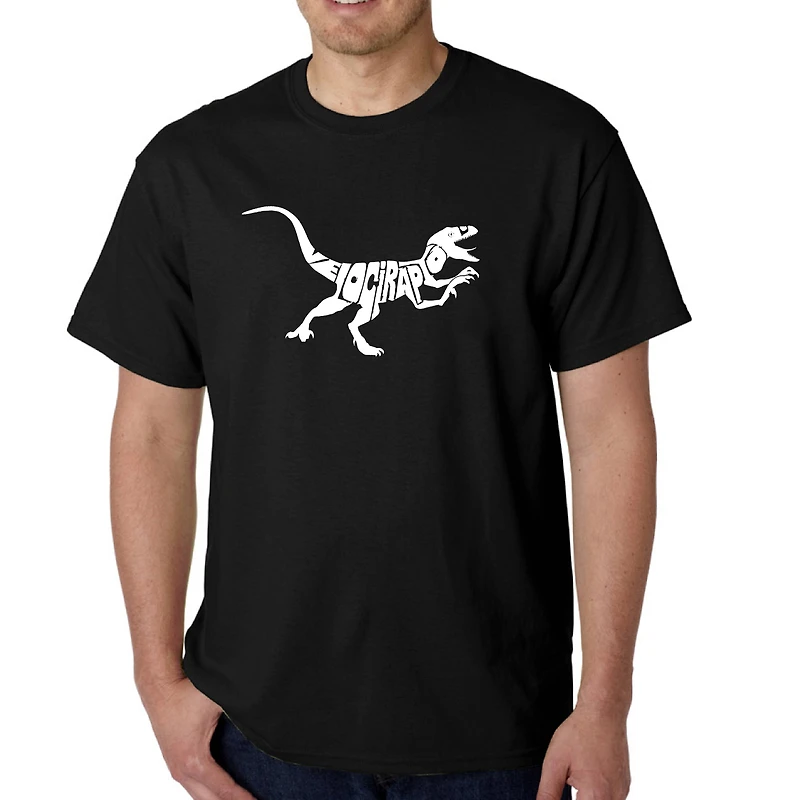LA Pop Art Men's Word T-Shirt - Velociraptor