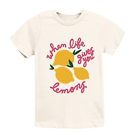 The Juniper Shop - When Life Gives You Lemons Cursive Youth Short Sleeve Graphic T-Shirt