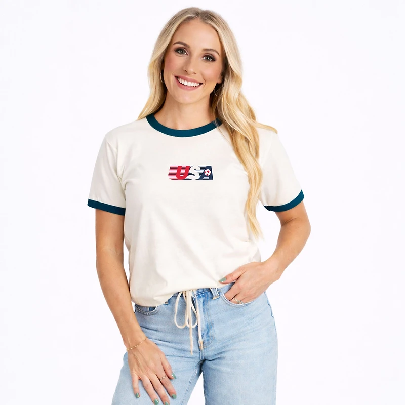 Simply Sage Market - USA Soccer Lines Women's Ringer Graphic T-Shirt