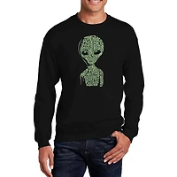 LA Pop Art Alien - Mens Word Crew Sweatshirt