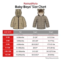 Rokka&Rolla Baby Boys Fleece Hooded Puffer Jacket