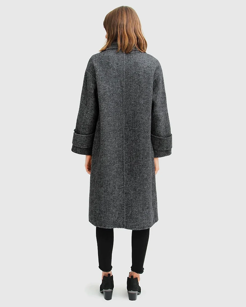 Belle & Bloom Womens Rumour Has It Oversized Wool Blend Coat