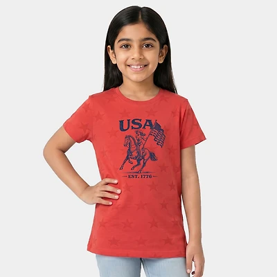 The Juniper Shop - USA Cowgirl Flag Youth Short Sleeve Star Tee