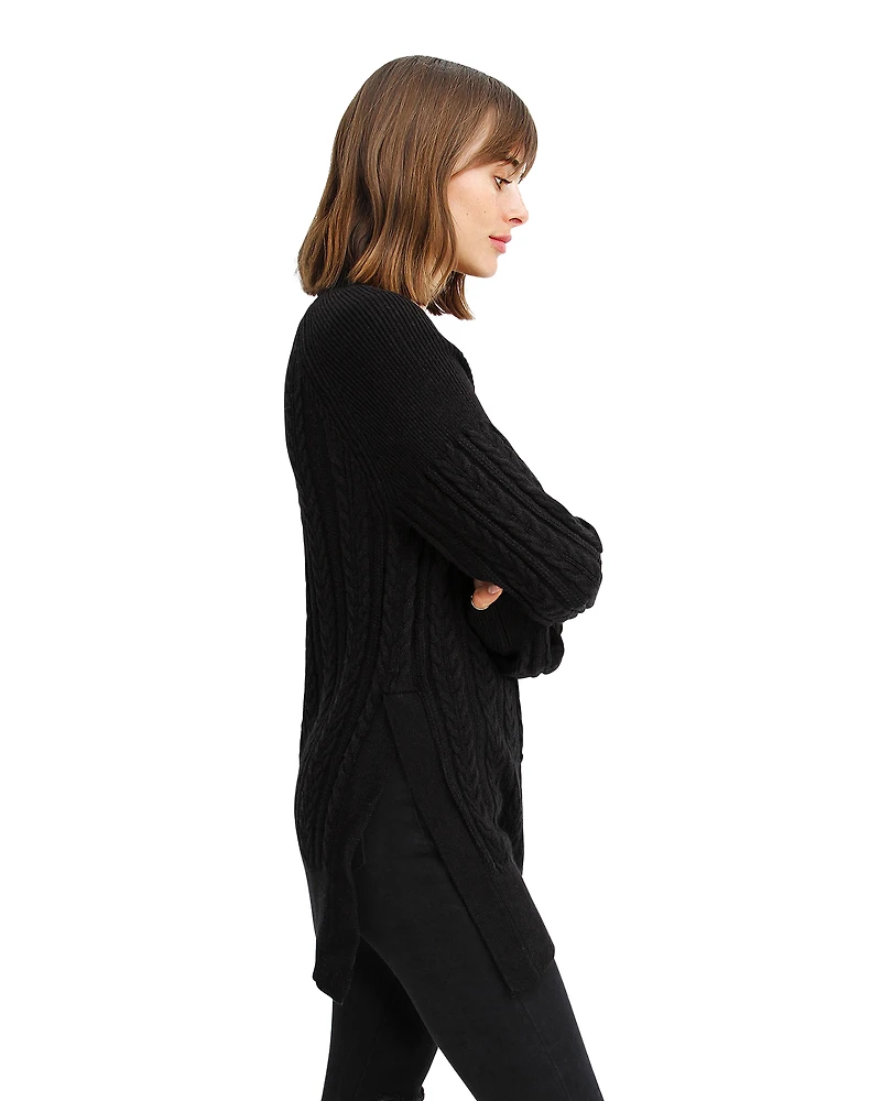 Belle & Bloom Womens At Last Cable Knit Jumper with Slit